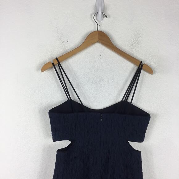 NWT Jonathan Simkhai Blue Crinkle Textured Cut Out Bodycon Dress Size 8 Cocktail - Picture 13 of 14